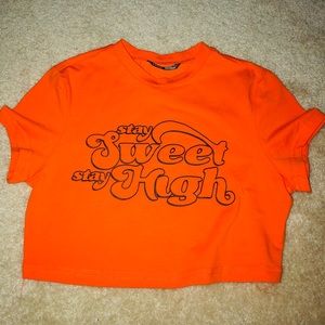 Orange shein crop top